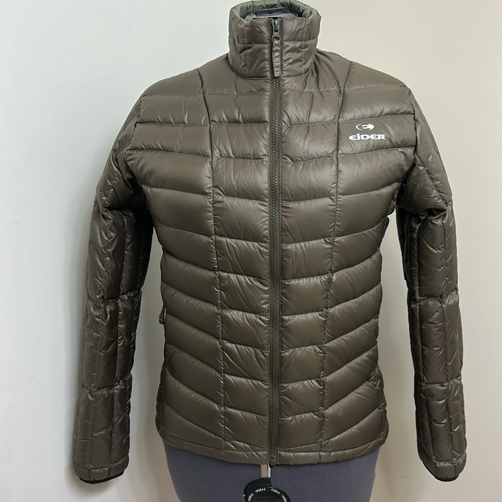 NWOT EIDER DOWN-FILLED OLIVE GREEN PUFFY JACKET SZ 42/10